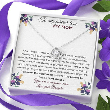 Mom Necklace, The Love Knot Necklace Gift For Mom You Mean The World To Me