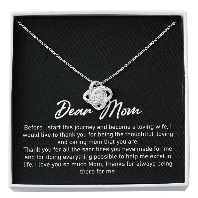 Mom Necklace, To My Mom On My Wedding Day, Mother Of The Bride Gift From Daughter, Wedding Day Gift For Mom, Wedding Day Necklace For Mom