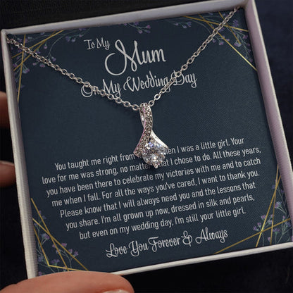 Mom Necklace, To My Mum On My Wedding Day Gift For The Mother Of The Bride Alluring Necklace From Daughter Jewelry Gift From Bride To Her Mother