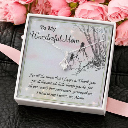 Mom Necklace, To My Wonderful Mom, Mom Gift From Daughter Necklace, Valentine’S Gifts For Mom, Mother Daughter Gift Necklace