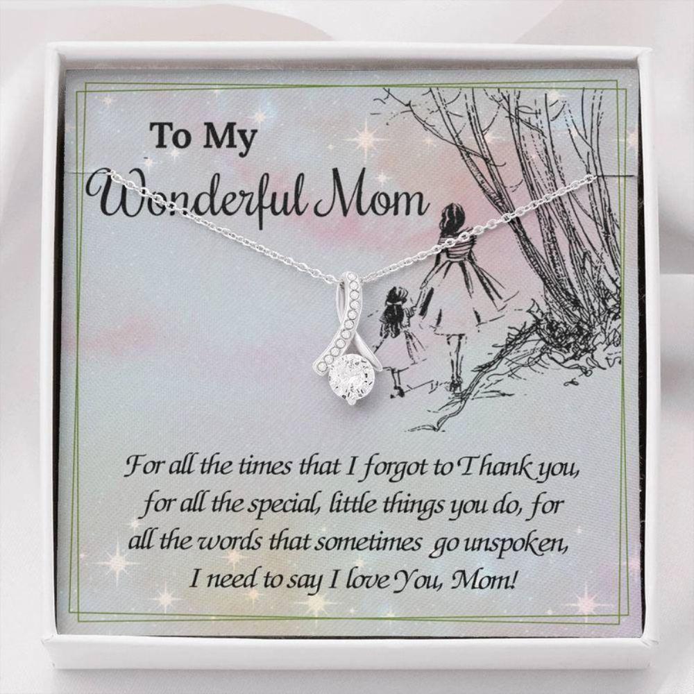 Mom Necklace, To My Wonderful Mom, Mom Gift From Daughter Necklace, Valentine's Gifts For Mom, Mother Daughter Gift Necklace, Mom Birthday Necklace, Mom Gifts