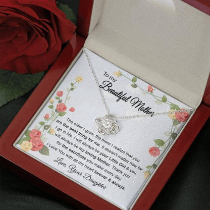 Mom Necklace With Love Knot, Mothers Day Necklace For Mom, Necklace For Mom From Daughter, Sentimental Mom Gifts, Mom Mother’S Day Necklace