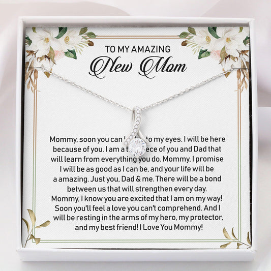 Mom To Be Necklace, Alluring Beauty Necklace - To My Amazing New Mom Necklace