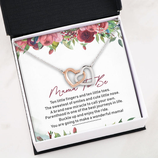 Mom To Be Necklace, Interlocking Hearts - Mama To Be Necklace Gifts For Mom