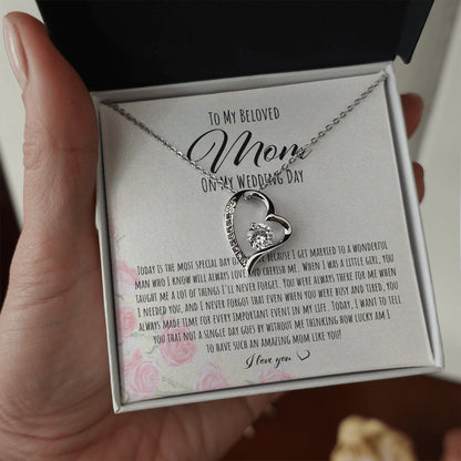 Mom Weding Necklace, Gift For The Mother Of The Bride Forever Love Necklace From Daughter From Bride To Mother On My Wedding Day