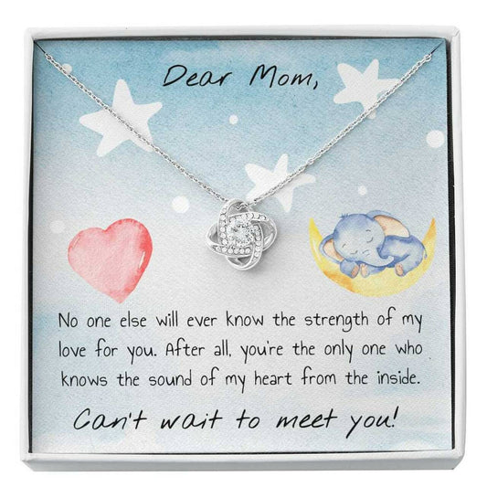 Mommy Necklace, Gift For Expecting Mom Necklace - Can't Wait To Meet You