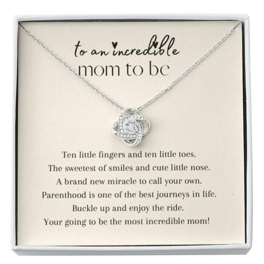 Mommy Necklace, Gift For Expecting Mom Necklace Love Knot To An Incredible Mom To Be