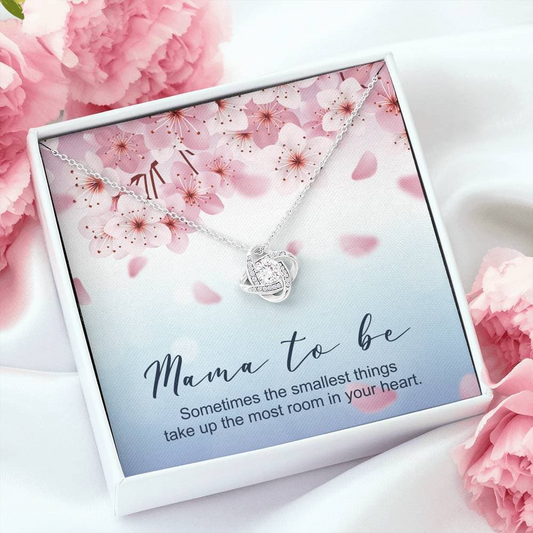 Mommy Necklace, Mama To Be Gift The Smallest Things Love Knot Necklace