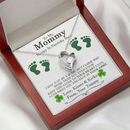 Mommy Necklace, New Mom St Patrick’S Day Gift, Pregnant Wife St Patrick’S Day Gift, St Patricks Gift For Expecting Wife