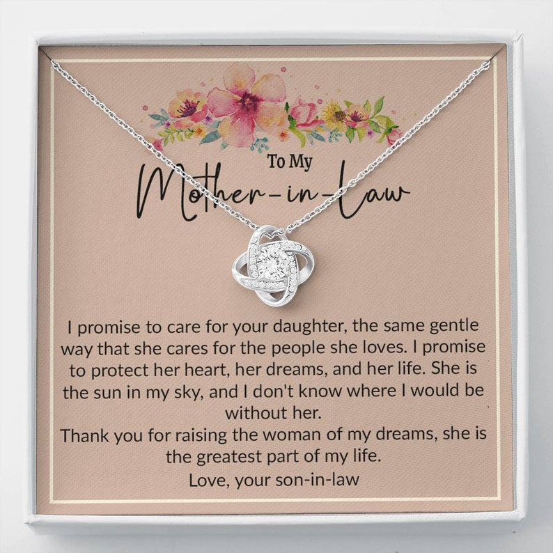 Mother-in-law Necklace, Christmas Necklace For Mother-In-Law From Son-in-Law, Mother In Law Gift, Mother-In-Law Necklace, To My Mother-In-Law Card, Birthday Necklace