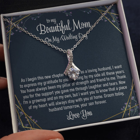 Mother-In-Law Necklace, Gift For The Mother Of The Groom Alluring Necklace From Son Meaningful Gift From Groom To His Mother