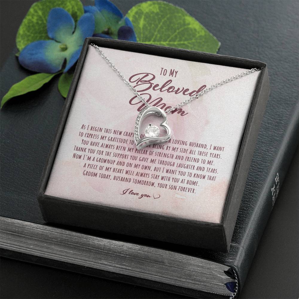 Mother-In-Law Necklace, Gift For The Mother Of The Groom, Gift From Son Wedding Day “ Heart Necklace
