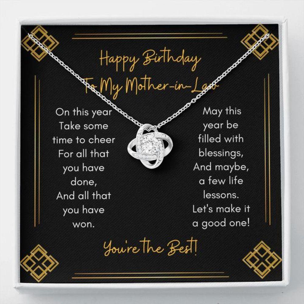 Mother-in-law Necklace, Gift To My Mother-in-Law - Gift Necklace Message Card - To My Mother-in-Law Happy Birthday Cheer 