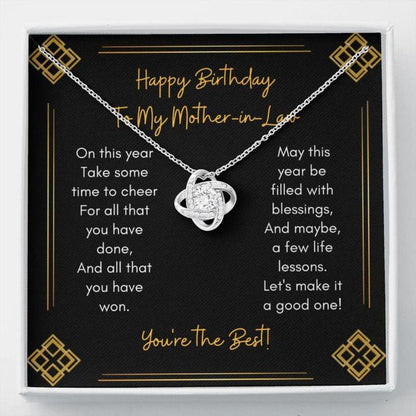 Mother-in-law Necklace, Gift To My Mother-in-Law - Gift Necklace Message Card - To My Mother-in-Law Happy Birthday Cheer 
