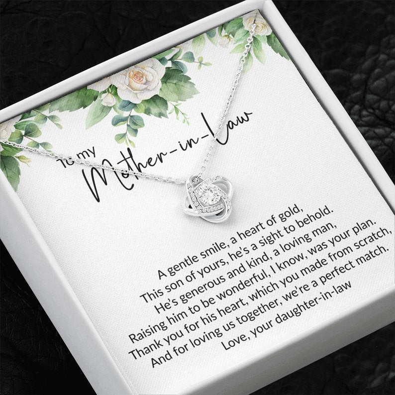 Mother-In-Law Necklace, Mother In Law Gift, Necklace Gift To My Mother-In-Law On Wedding Day, Christmas Mother’S Day Necklace