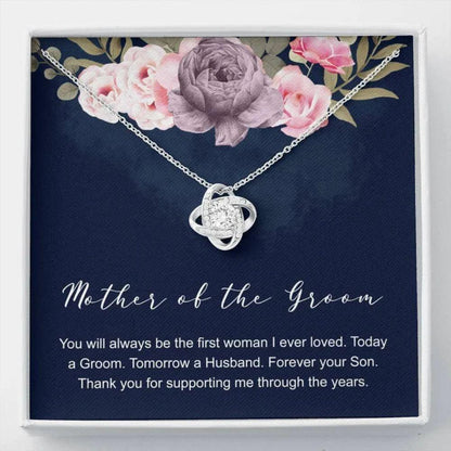 Mother-In-Law Necklace, Mothers Day Necklace Mother Of The Groom Wedding Love Knot Necklace Gift