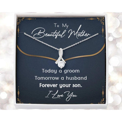 Mother-In-Law Necklace, Son To Mother On Wedding Day Necklace, Mother Of The Groom Gift From Son, Mom Wedding Gift From Son