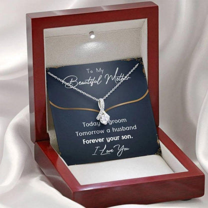 Mother-In-Law Necklace, Son To Mother On Wedding Day Necklace, Mother Of The Groom Gift From Son, Mom Wedding Gift From Son