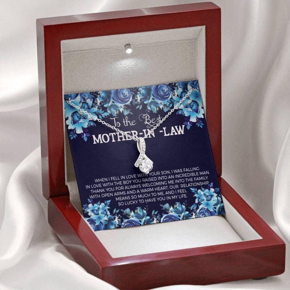 Mother In Law Necklace, To My Mother In Law Card On Our Wedding Day, Mother In Law Gift From Bride, Mother In Law Necklace