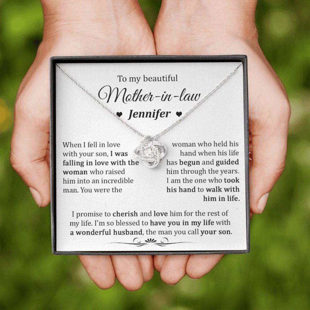 Mother In Law Necklace, To My Mother In Law Gift Necklace, Jewelry For Mother In Law On Wedding Day, Gift For Mother In Law From Bride, Mother Of Groom Gift