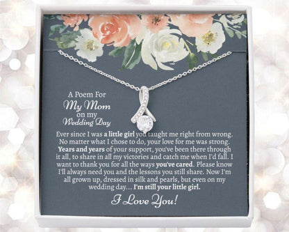 Mom Necklace, Mother Of The Bride Necklace, Gift For Mom On My Wedding Day