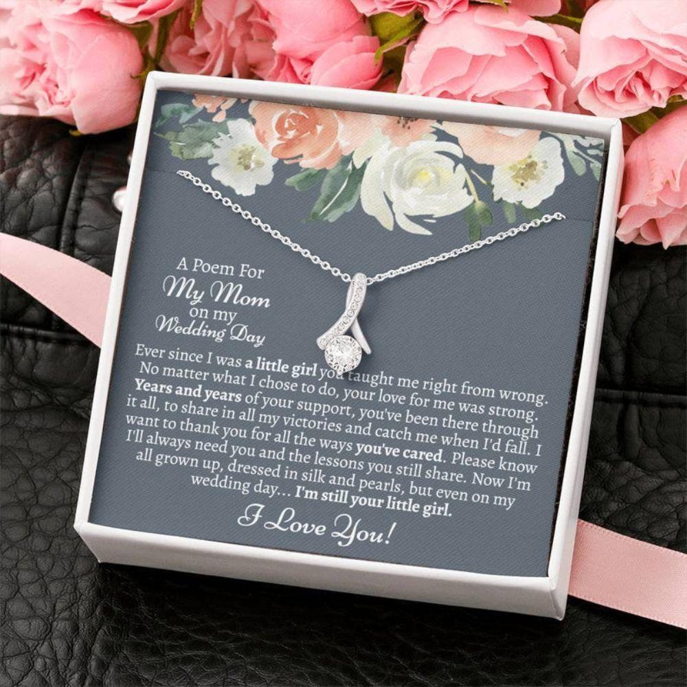 Mom Necklace, Mother Of The Bride Necklace Gift From Daughter, Gift For Mom On My Wedding Day