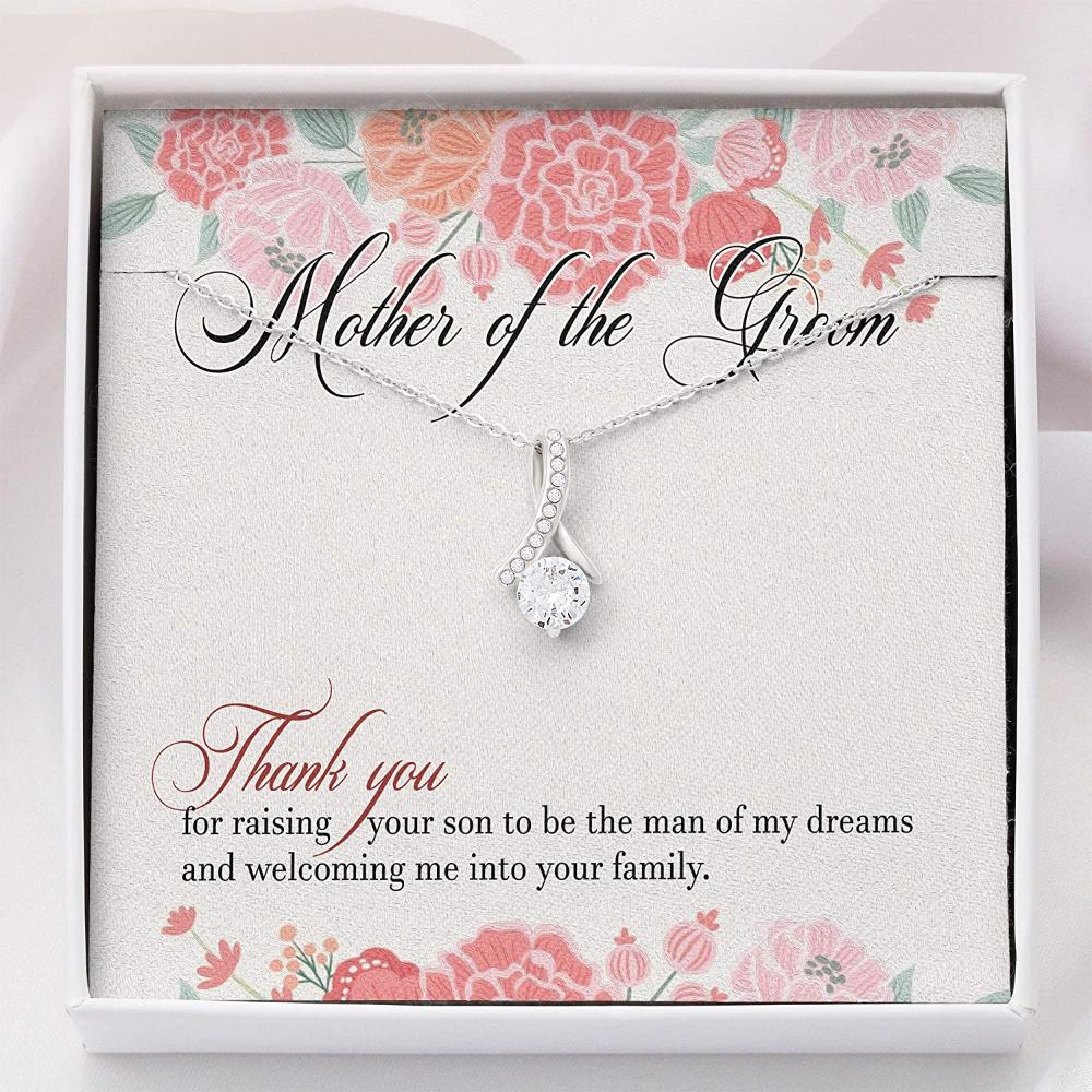 Mom Necklace, Mother Of The Groom Necklace Gift “ Thank You Mom Wedding