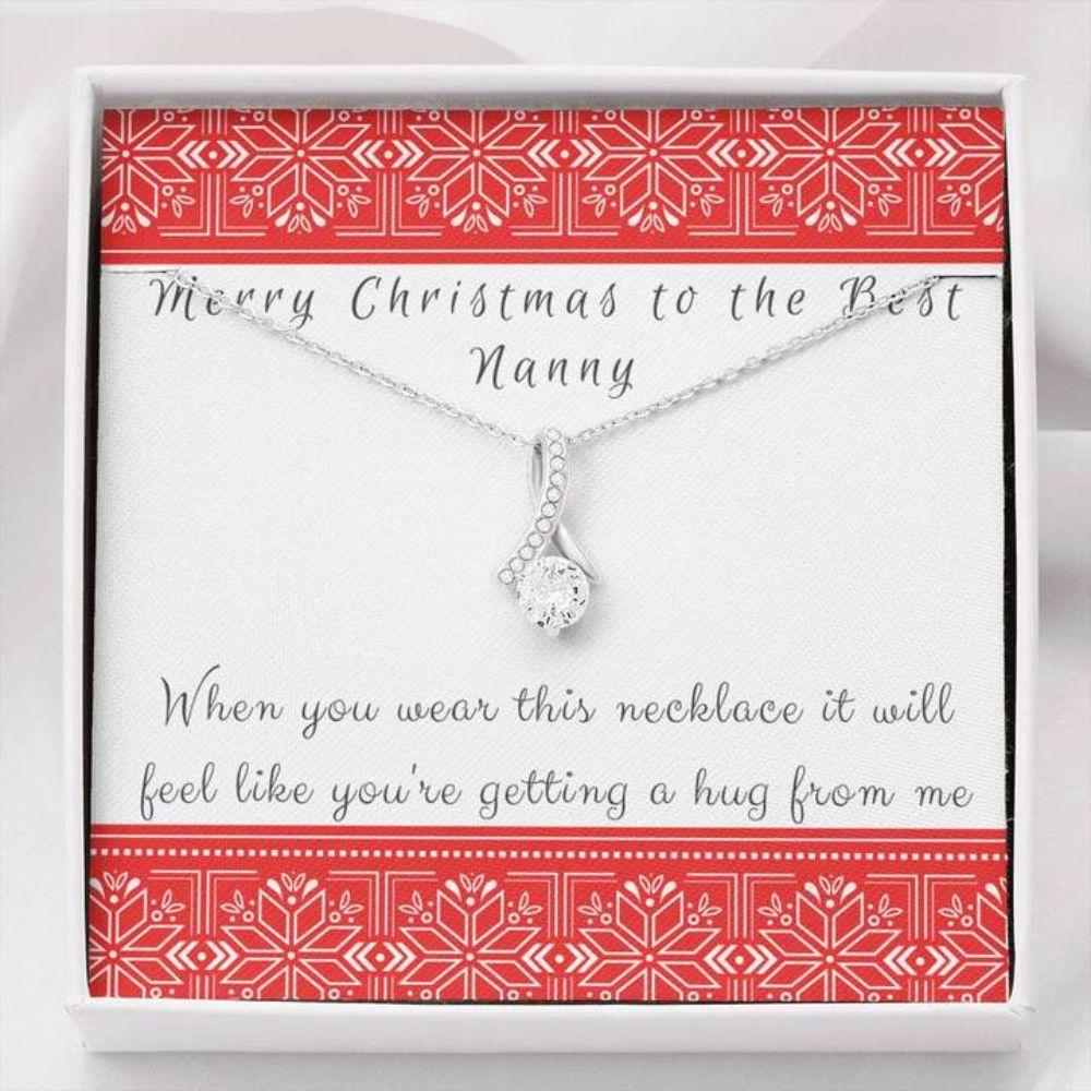 Nanny Necklace, Nanny Gift, Gift Necklace With Message Card Nanny Holiday Hug Beauty Necklace 