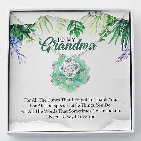 Grandmother Necklace, Necklace For Grandma “ To My Grandma Love Knot Necklace With Gift Box