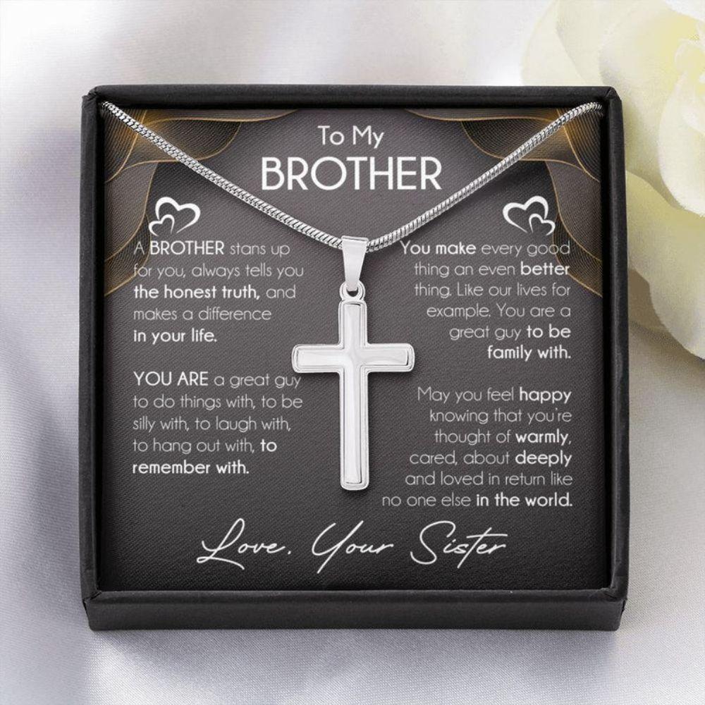 Brother Necklace, Necklace Gift For Brother From Sister, Brother Birthday Graduation Wedding Day Gift