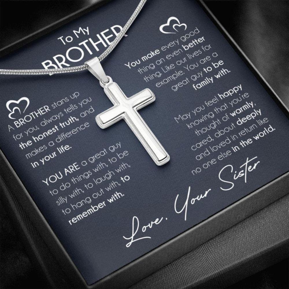 Brother Necklace, Necklace Gift For Brother From Sister, Brother Birthday Graduation Wedding Day Gift