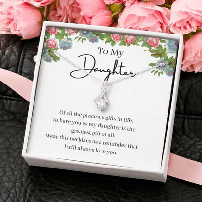 Daughter Necklace, Necklace Gift For Daughter, My Greatest Gift Of All, Petit Ribbon Necklace