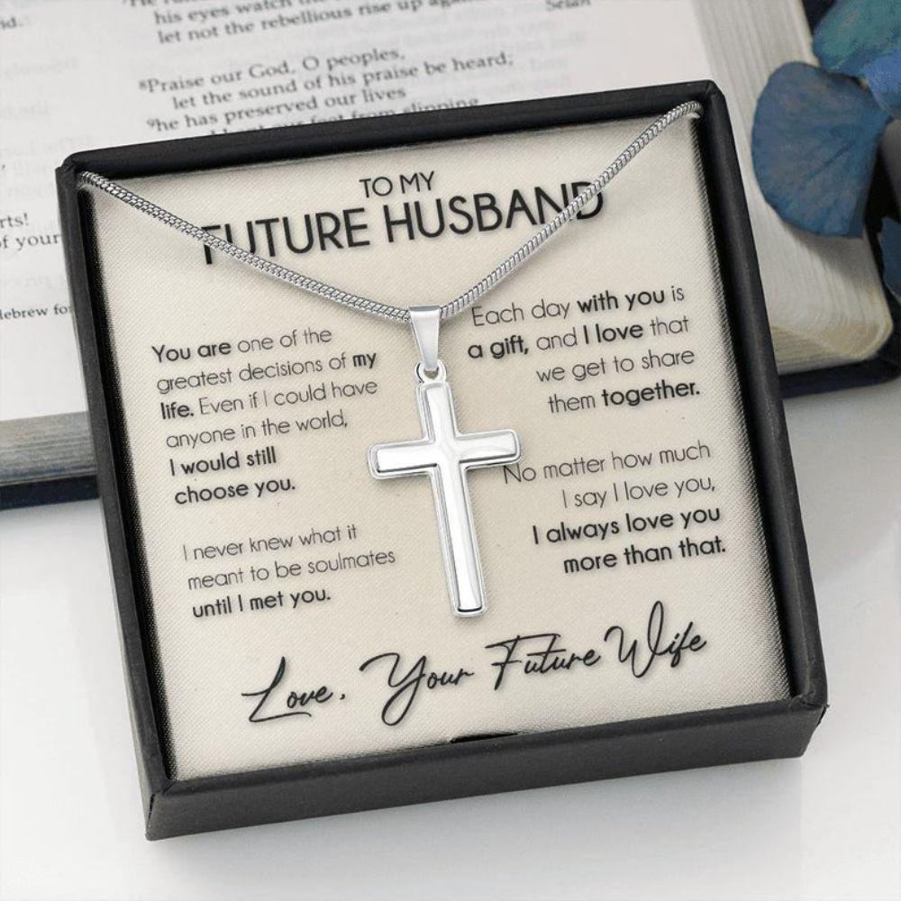 Husband Necklace, Necklace Gift For Future Husband, Boyfriend Sentimental Anniversary Promise Wedding Gift
