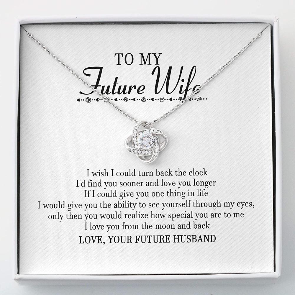 Wife Necklace “ Love You From The Moon And Back Necklace For Wife