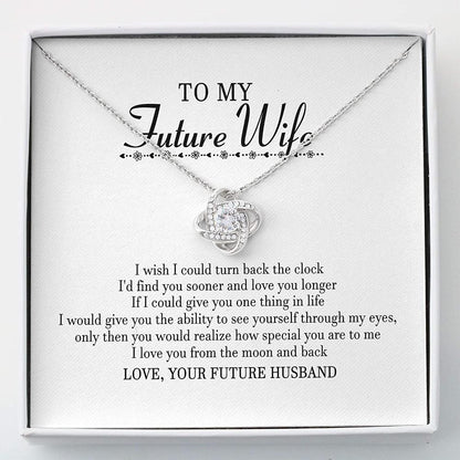 Wife Necklace “ Love You From The Moon And Back Necklace For Wife