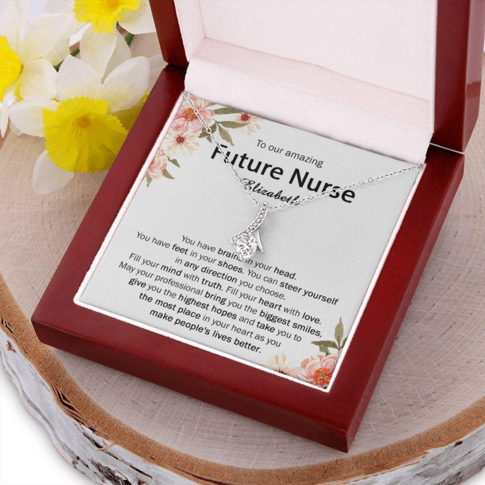 Nurse Necklace, Nurse Graduation Gift, Future Nurse Necklace Gift, Best Graduation Gift For Nurse From Mom/Dad, Nurse Grad Gift, New Nurse Gift Girl