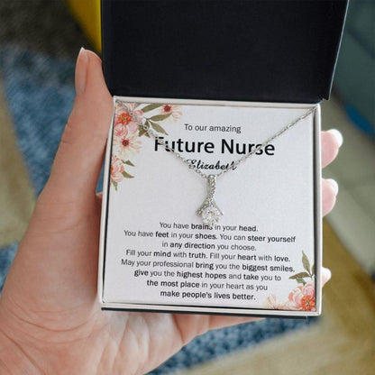 Nurse Necklace, Nurse Graduation Gift, Future Nurse Necklace Gift, Best Graduation Gift For Nurse From Mom/Dad, Nurse Grad Gift, New Nurse Gift Girl