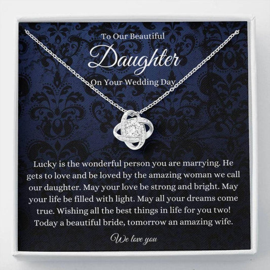 Daughter Necklace, Our Daughter Wedding Day Gift, To Bride Wedding From Mom Dad