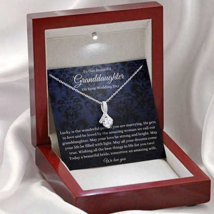 Granddaughter Necklace, Our Granddaughter Necklace Wedding Day Gift, To Bride Gift From Grandma/Grandpa
