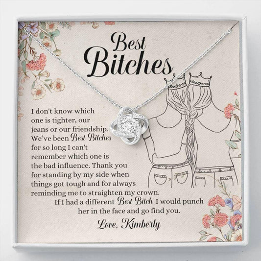 Friend Necklace, Personalized Necklace Best Bitches Gift “ I Would Punch Her In The Face Custom Name