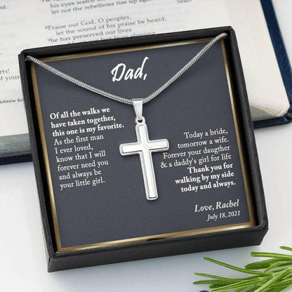 Dad Necklace, Personalized Necklace Father Of The Bride Gift, Gift For Dad From Daughter Wedding Day Custom Name