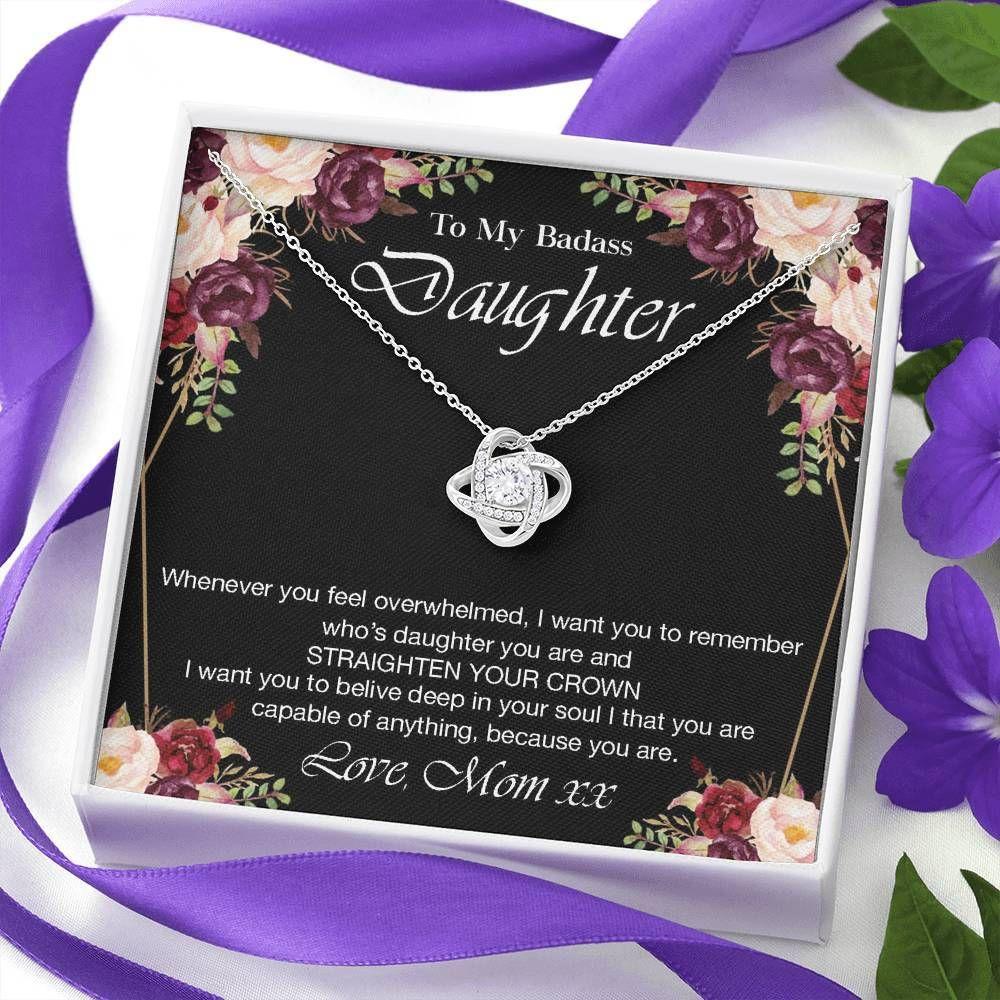 Daughter Necklace, Personalized Necklace Gift For Daughter From Mom, To My Badass Daughter Necklace, Custom Name