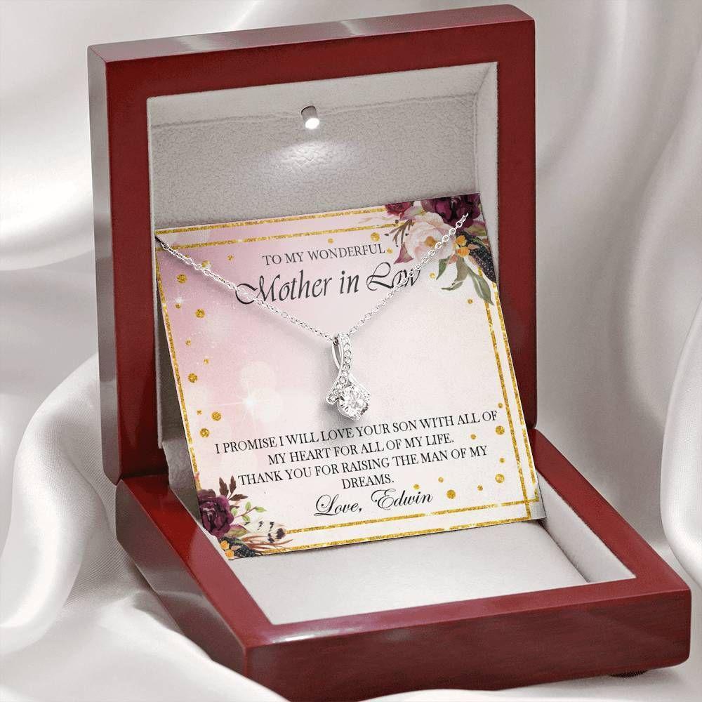 Mom Necklace, Personalized Necklace Gift For Mother In Law From Bride, Wedding Gift For Parent, Custom Name