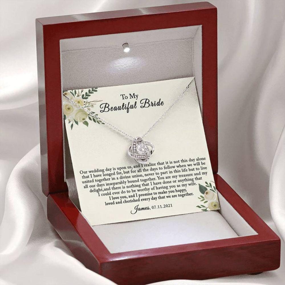 Future Wife Necklace, Personalized Necklace Groom To Bride Gift On Wedding Day, To My Bride Gift From Groom Custom Name