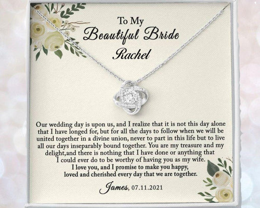 Future Wife Necklace, Personalized Necklace Groom To Bride Gift On Wedding Day, To My Bride Gift From Groom Custom Name