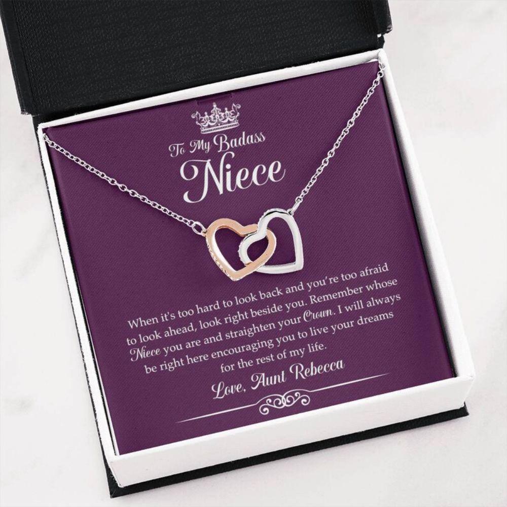 Niece Necklace, Personalized Necklace My Badass Niece “ Niece Gift From Aunt, Graduation Gifts Custom Name