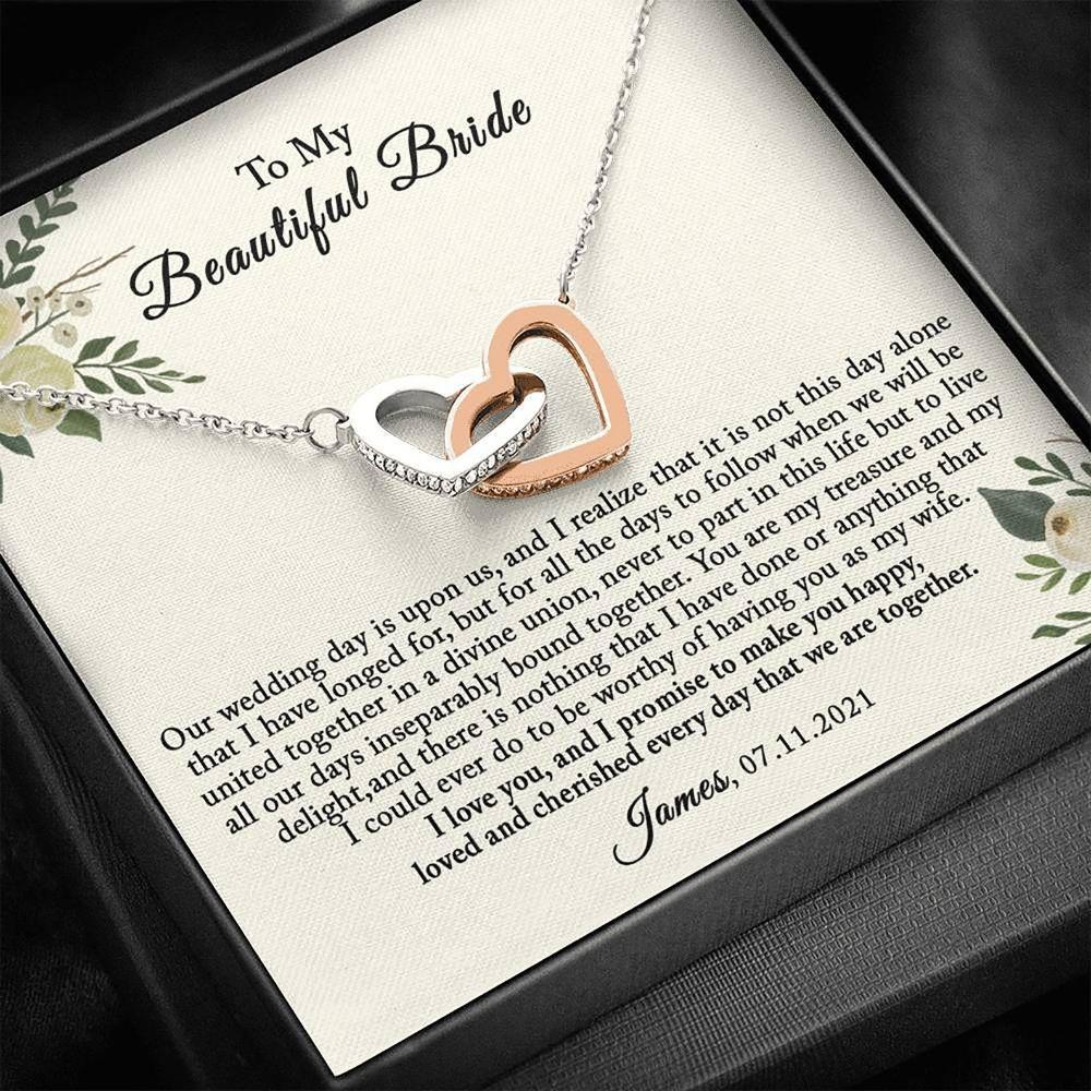 Future Wife Necklace, Personalized Necklace To My Bride Gift, Groom To Bride Gift Wedding Day Gift For Wife Custom Name