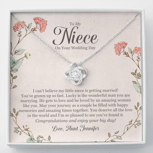 Niece Necklace, Personalized Necklace To My Niece On Your Wedding Day Gift “ Gift From Auntie Custom Name