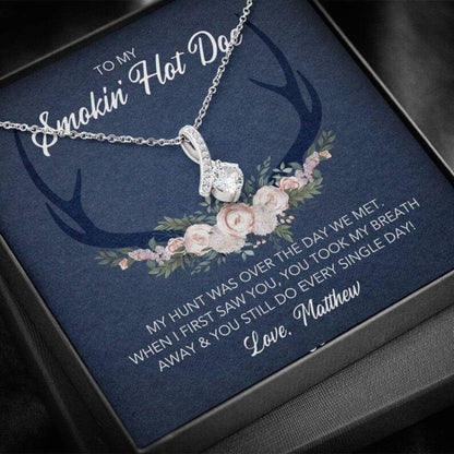 Personalized Necklace To My Smokin’ Hot Doe Gift, Hunting Gift From Husband Custom Name Necklace