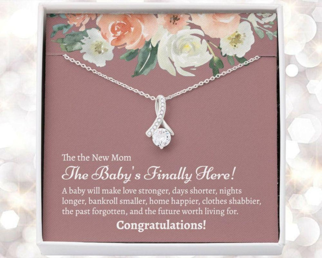 Postpartum Necklace Gift For Mom, Gift For New Moms After Birth Necklace